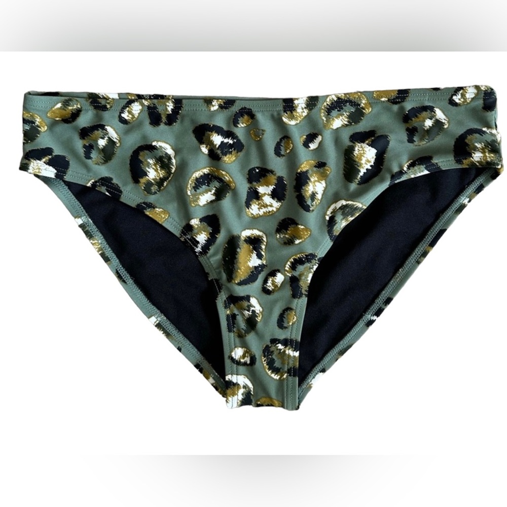 Swimsuits for All Swim Sexy Women’s Olive Green Cheetah Bikini Swim Bottom